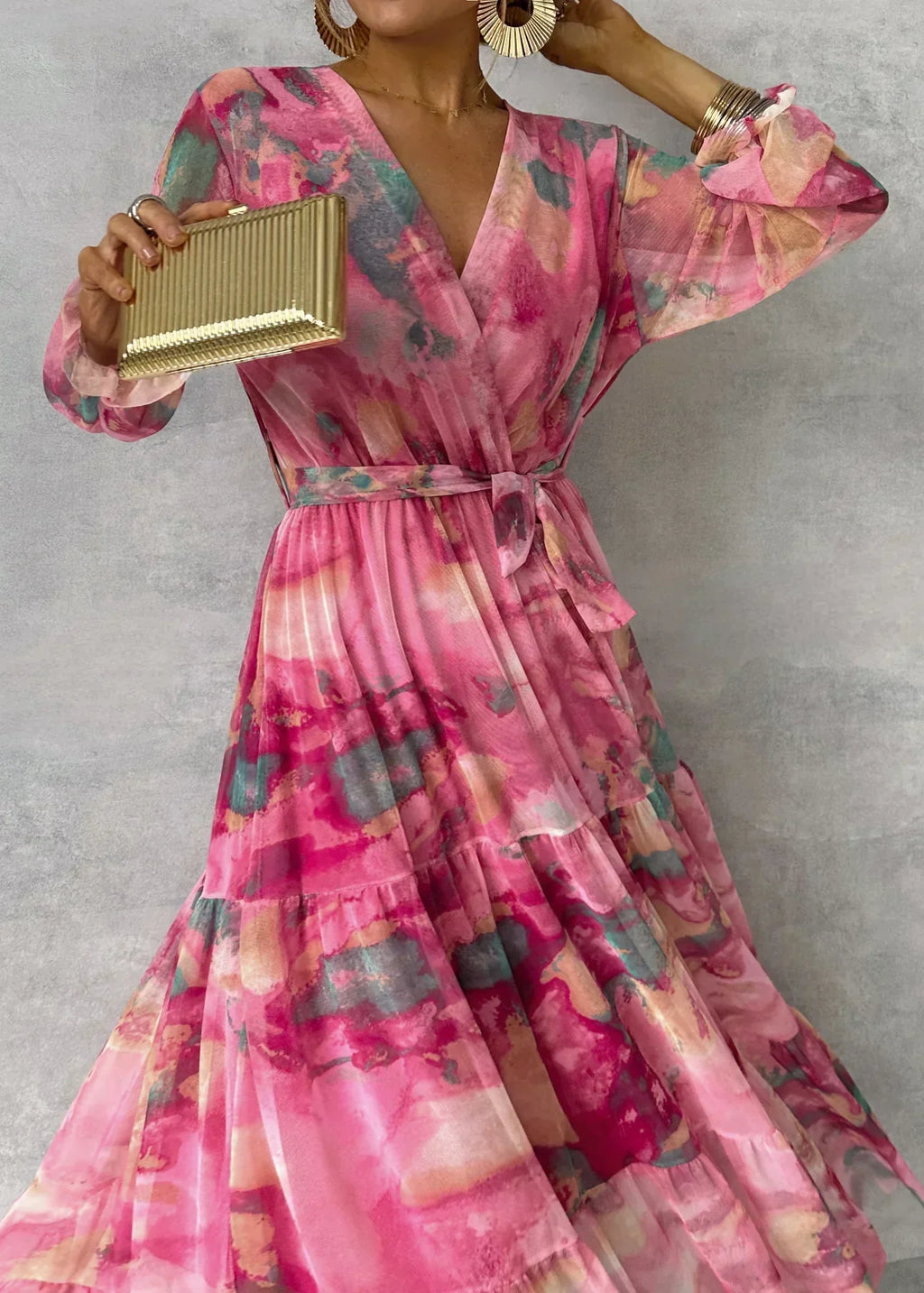 Mollie | Maxi Dress with Floral Wrap Design
