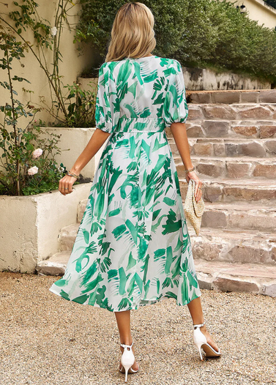 Estella | Elegant Floral Midi Dress