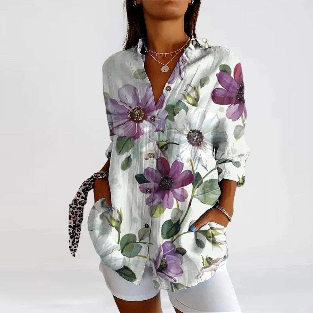 Floral Print Casual Blouse - Tina Collection
