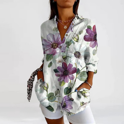 Floral Print Casual Blouse - Tina Collection