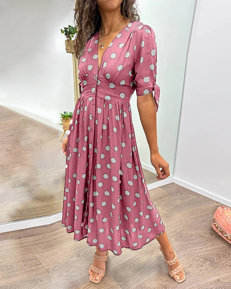 Aika | Flared Polka Dot Dress