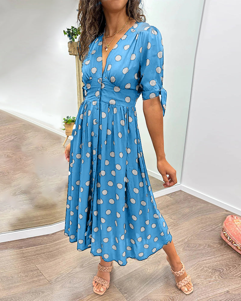Aika | Flared Polka Dot Dress
