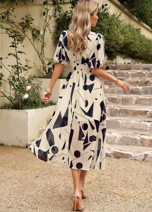 Estella | Elegant Floral Midi Dress