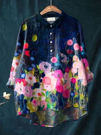 Floral Elegance Lila Blouse