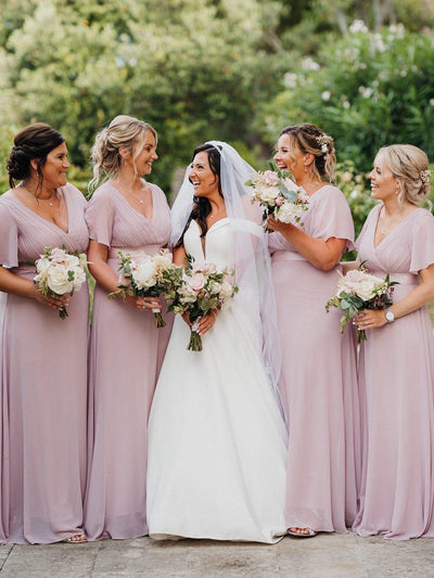 Monique | Elegant Long Bridesmaid Dress with Empire Waist