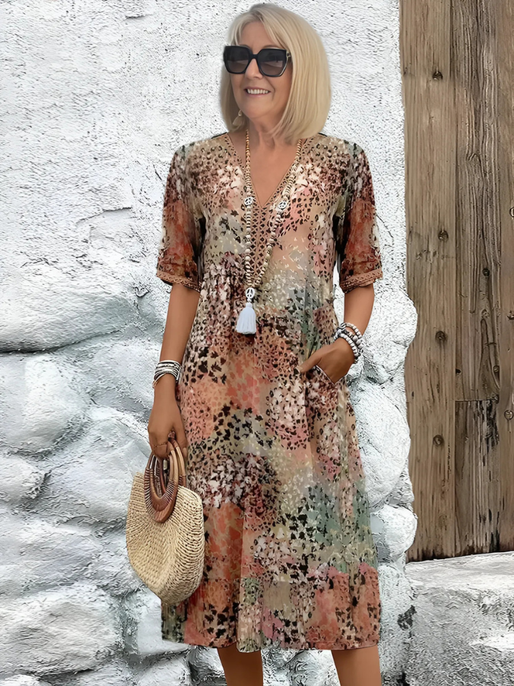 Journi | Colorful Mid-Length Dress