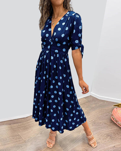 Aika | Flared Polka Dot Dress