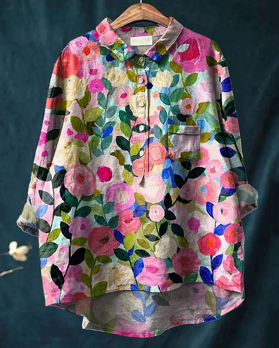 Floral Elegance Lila Blouse