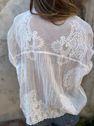 ISABELLE Elegant Lace Embroidery Top