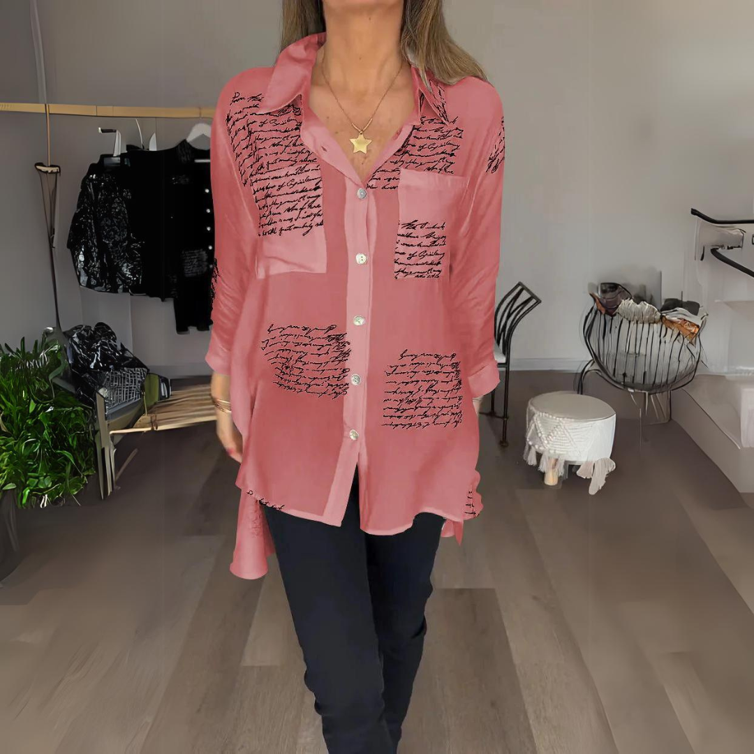 Callista Handwritten Style Button-Up Shirt