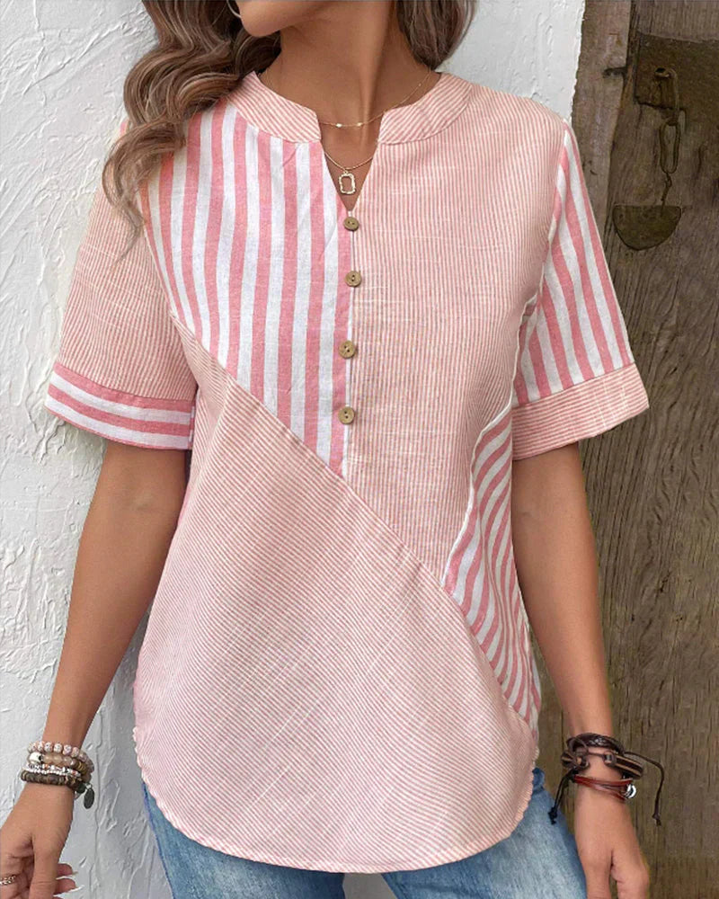 Chic Striped Blouse by Ava