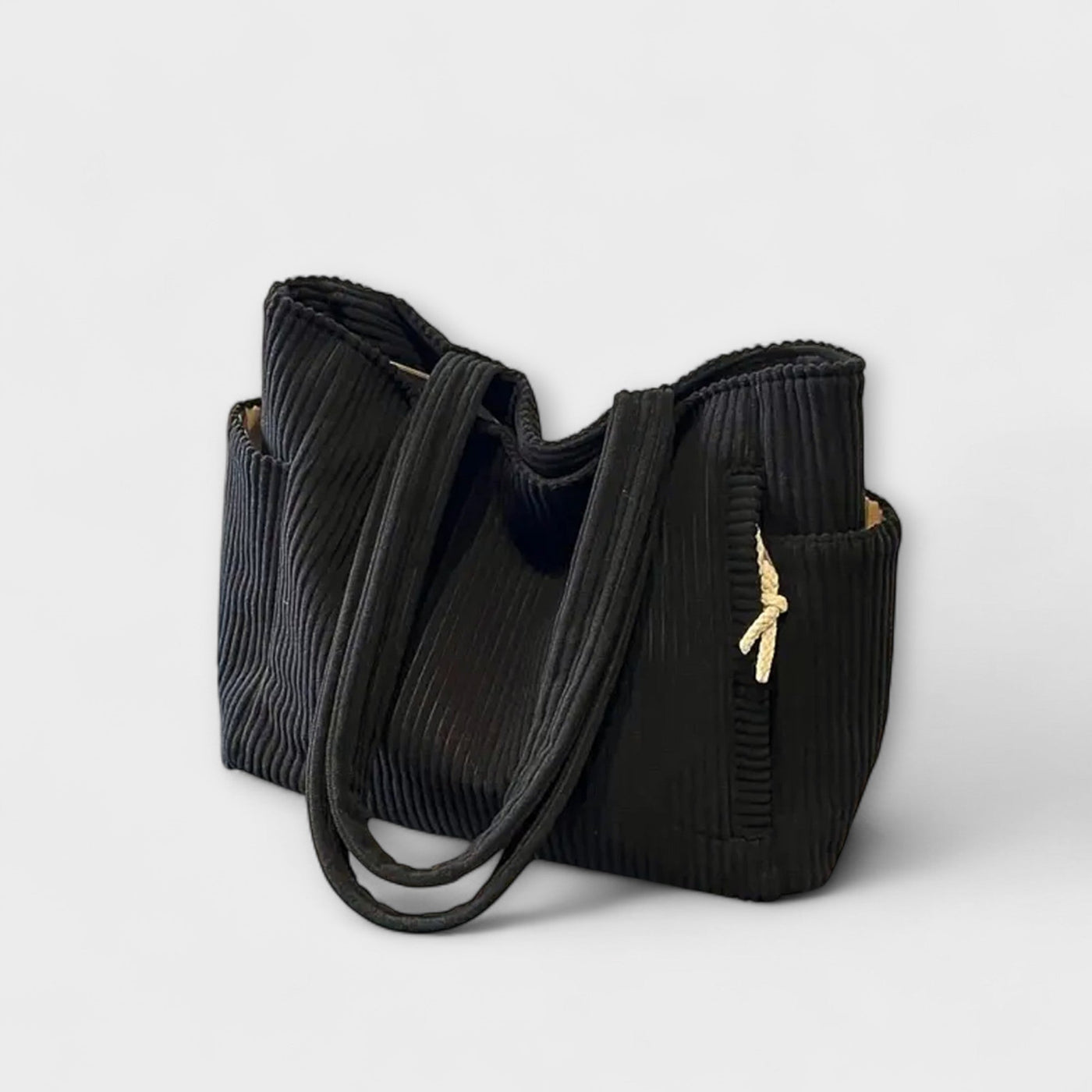 Tilda – Ribbed Tote Bag with Cord Detail