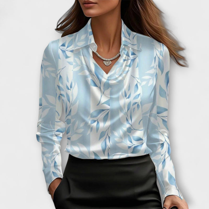 Lira Shimmering Ruffled Collar Blouse