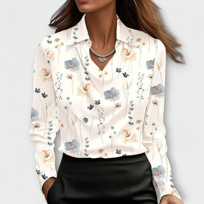 Lira Shimmering Ruffled Collar Blouse