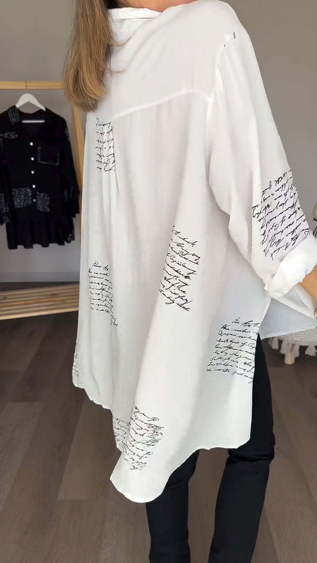 Callista Handwritten Style Button-Up Shirt