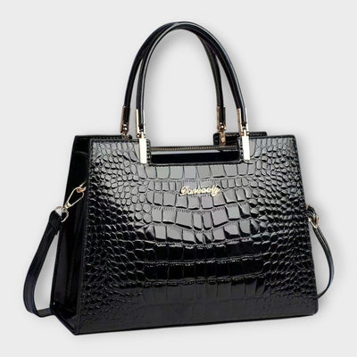 Claire - Glossy Crocodile Leather Pattern Handbag