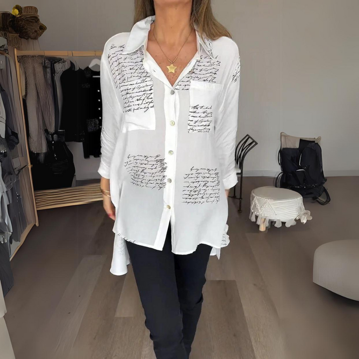 Callista Handwritten Style Button-Up Shirt