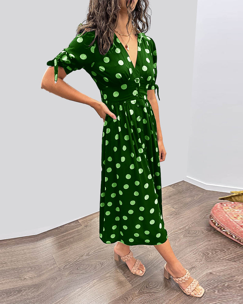 Aika | Flared Polka Dot Dress