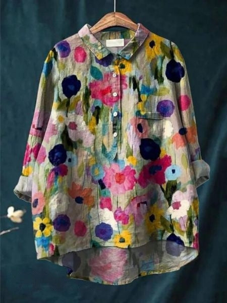Floral Elegance Lila Blouse