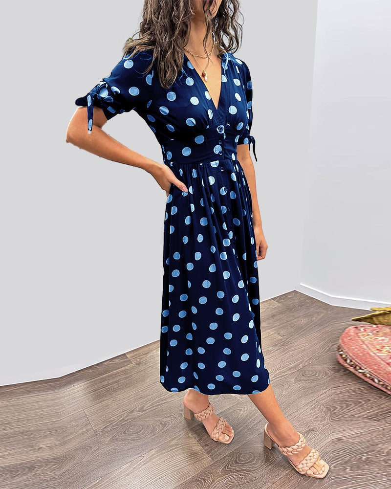 Aika | Flared Polka Dot Dress