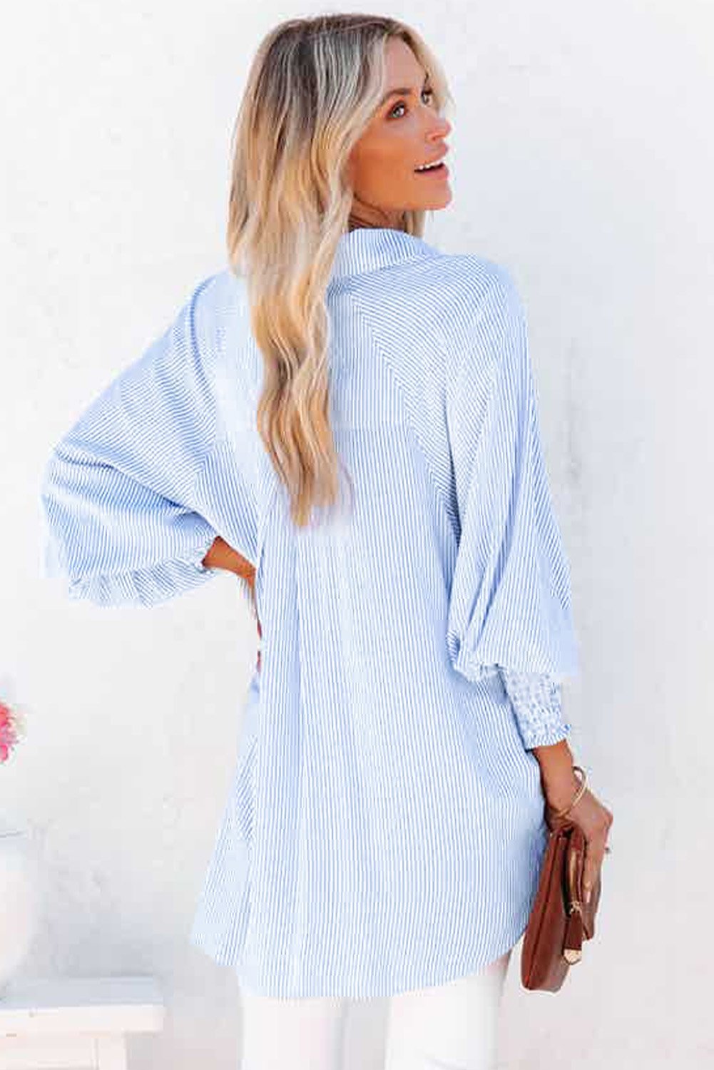 Mid-Length Button-Up Top