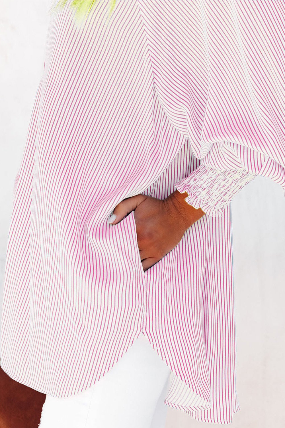 Mid-Length Button-Up Top