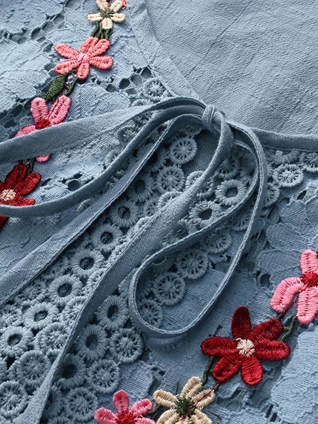 Chic V-Neck Blouse with Elegant Lace Patchwork