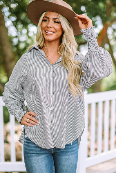 Mid-Length Button-Up Top