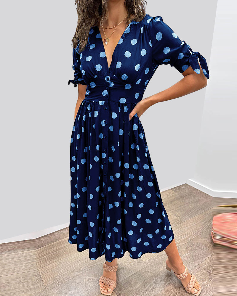 Aika | Flared Polka Dot Dress
