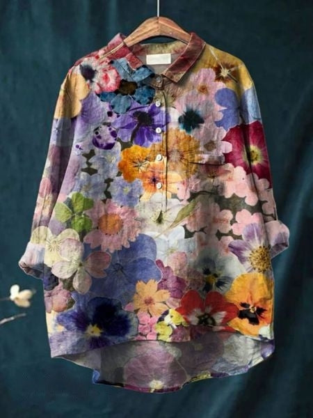 Floral Elegance Lila Blouse