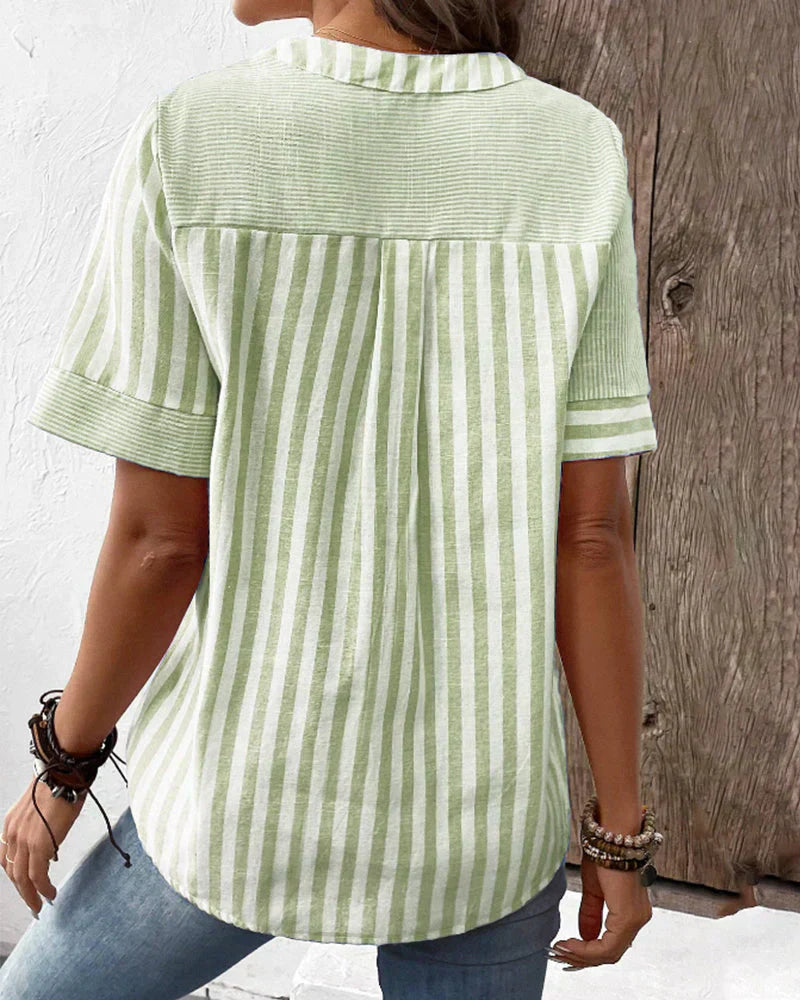 Chic Striped Blouse by Ava