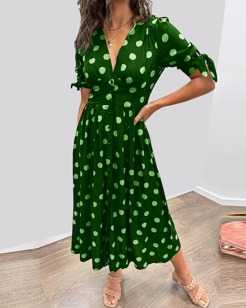 Aika | Flared Polka Dot Dress