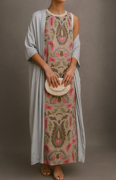 Rosalina | Chic Long Dress with Matching Stole