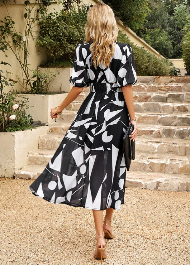 Estella | Elegant Floral Midi Dress