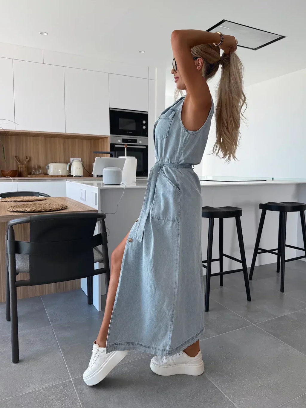 Luzia | Long Denim Maxi Dress