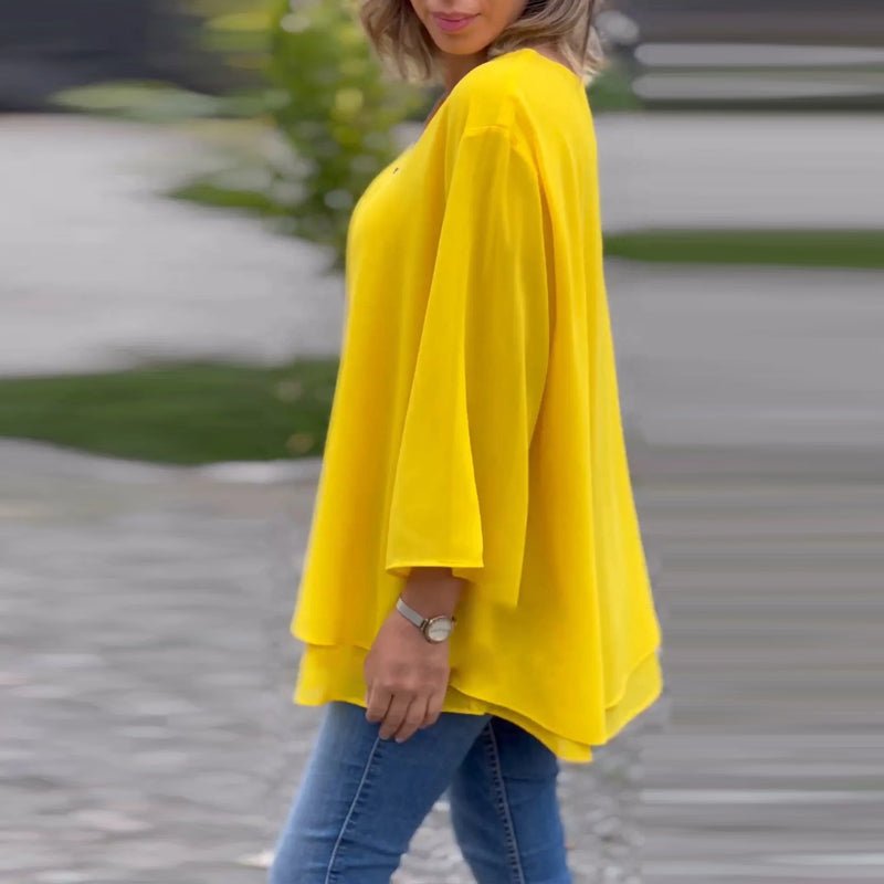 Lorelai Chiffon Zip-Up Blouse