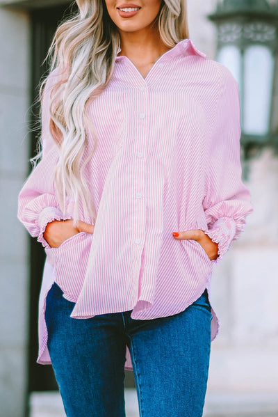 Mid-Length Button-Up Top
