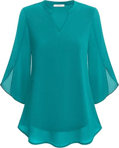 Celest Double-Layer Chiffon Top