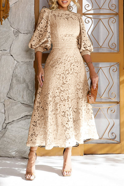 Layla | Lace-Trimmed Lantern Dress