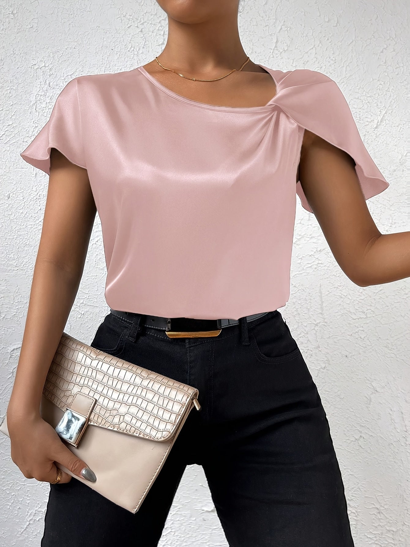 Loretta Stylish Top Featuring Distinctive Shoulder Design