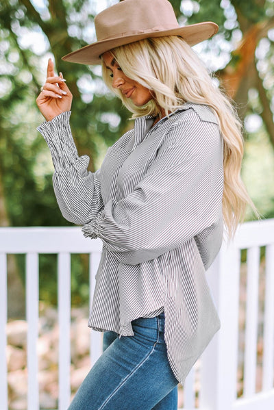 Mid-Length Button-Up Top
