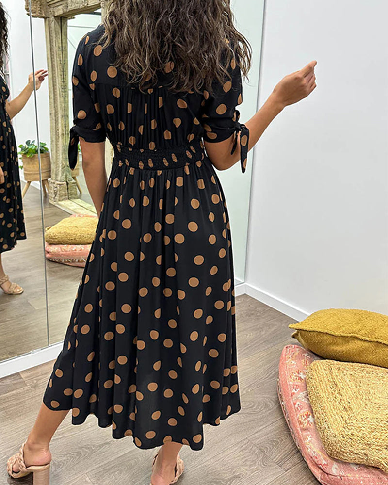 Aika | Flared Polka Dot Dress