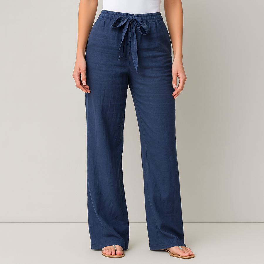 Jane - Chic Linen Pants with Stylish Tie Waist