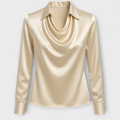 Lira Shimmering Ruffled Collar Blouse