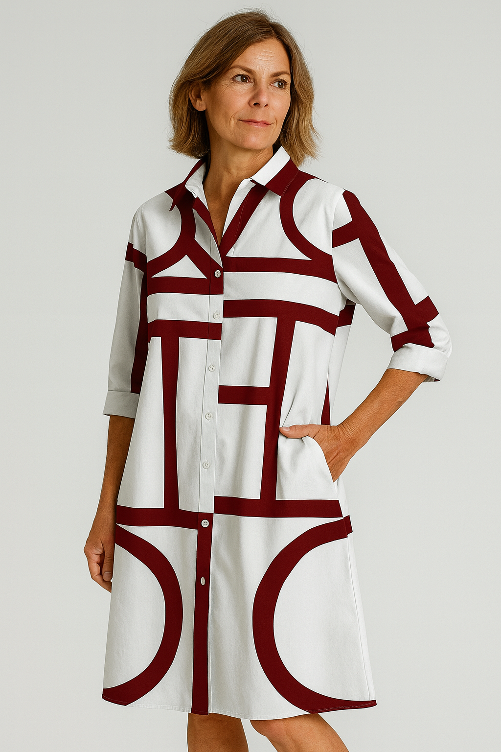 Genevieve | Geometric Pattern Dress