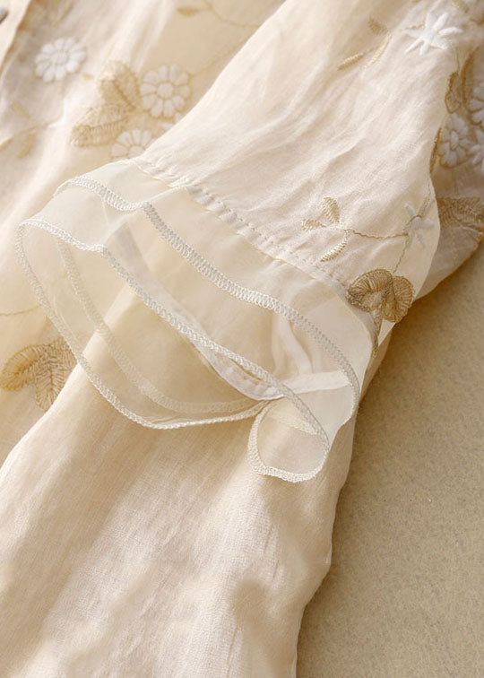 Eloise Cotton-Linen Blouse with Embroidery