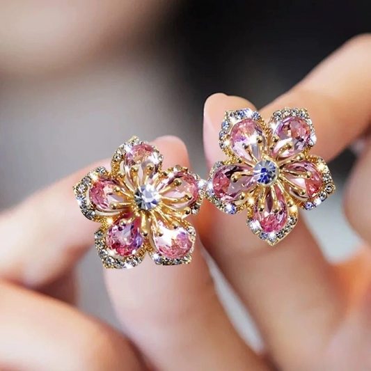 Sterling silver earrings with colourful zirconia