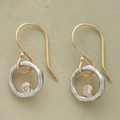 Vintage Gold and Silver Zirconia Earrings