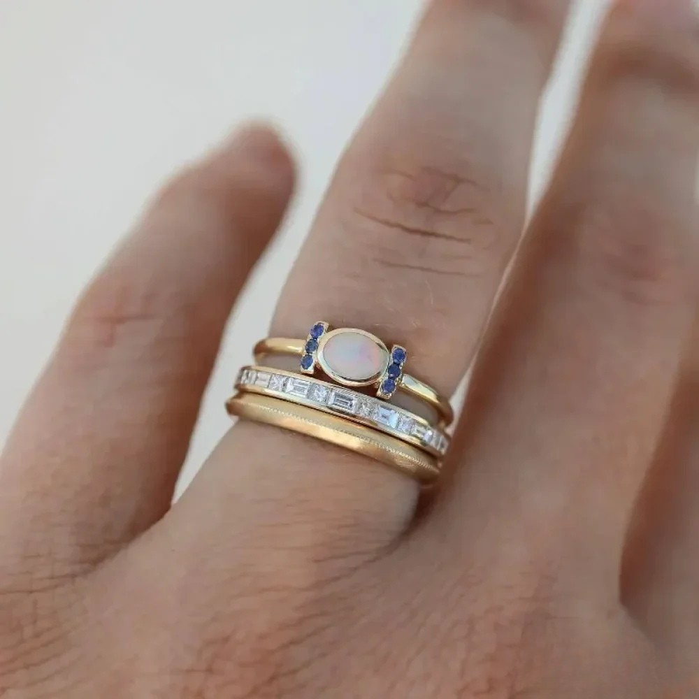 Set of Vintage Golden Eline Rings