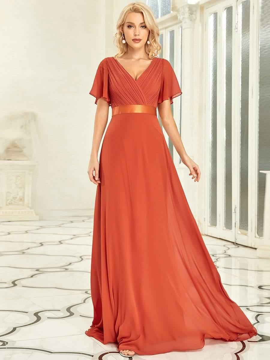 Monique | Elegant Long Bridesmaid Dress with Empire Waist